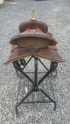 TT Saddlery Barrel Racing Western Saddle Brown Leather 12