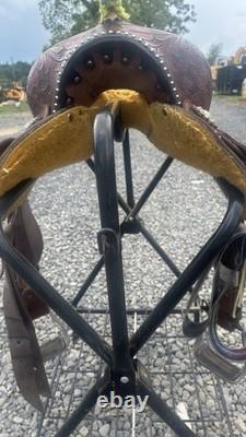 TT Saddlery Barrel Racing Western Saddle Brown Leather 12