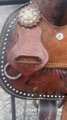 TT Saddlery Barrel Racing Western Saddle Brown Leather 12