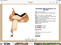 Tex Tan 15 Talmadge Green-Crystal Western Barrel Saddle FQHB