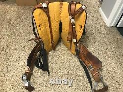 Tex Tan 15 Talmadge Green-Crystal Western Barrel Saddle FQHB