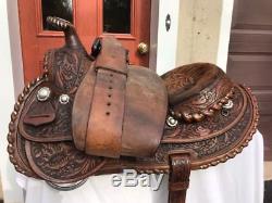 Tex Tan Imperial 15 1/2 Silver Laced Arabian Western Sterling Silver Saddle
