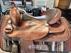Tex Tan Tex-Flex Flexible Tree 17 Brown Leather Pleasure Trail Saddle