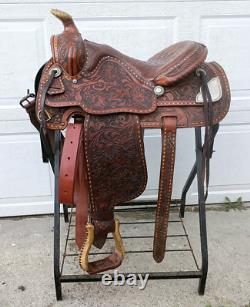 Tex Tan Western Leather Co Imperial Saddle BUCKSTITCH Padded Seat, NICE