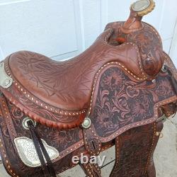 Tex Tan Western Leather Co Imperial Saddle BUCKSTITCH Padded Seat, NICE