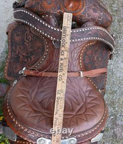 Tex Tan Western Leather Co Imperial Saddle BUCKSTITCH Padded Seat, NICE