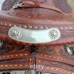 Tex Tan Western Leather Co Imperial Saddle BUCKSTITCH Padded Seat, NICE