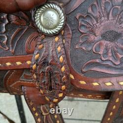 Tex Tan Western Leather Co Imperial Saddle BUCKSTITCH Padded Seat, NICE