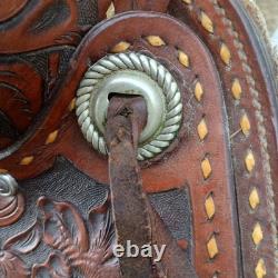 Tex Tan Western Leather Co Imperial Saddle BUCKSTITCH Padded Seat, NICE