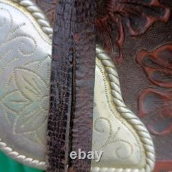 Tex Tan Western Leather Co Imperial Saddle BUCKSTITCH Padded Seat, NICE