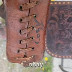 Tex Tan Western Leather Co Imperial Saddle BUCKSTITCH Padded Seat, NICE