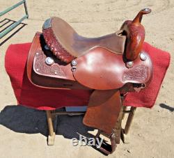 Tex Tan Western Saddle. 16 Tooled With Silver Conchos And Other Tack Included