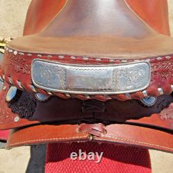 Tex Tan Western Saddle. 16 Tooled With Silver Conchos And Other Tack Included