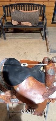 TexTan Hereford 16 Seat Western Pleasure Saddle With Silver Accents