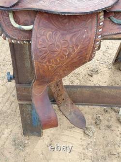 Texas Saddlery 400 Heavy duty Rawhide Western Steer Roping / Ranch Saddle