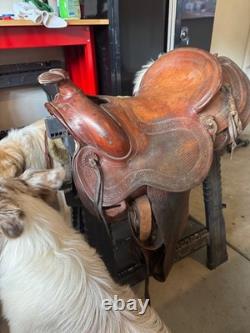 Texas Tan Hereford brand saddle 15 Wade tree Hereford original Yoakum Texas