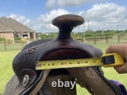 Textan Hereford 15 Tooled Western Saddle Vintage, US Made