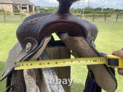 Textan Hereford 15 Tooled Western Saddle Vintage, US Made