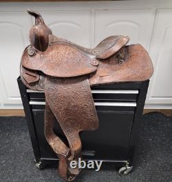 Tooled Leather 15 Simco Western Saddle a-x