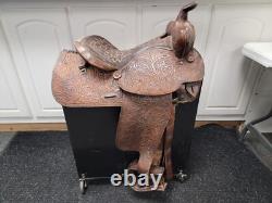 Tooled Leather 15 Simco Western Saddle a-x