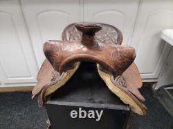 Tooled Leather 15 Simco Western Saddle a-x