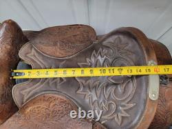 Tooled Leather 15 Simco Western Saddle a-x