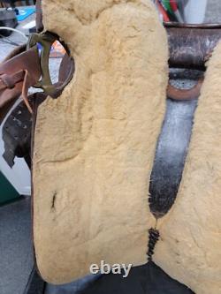 Tooled Leather 15 Simco Western Saddle a-x