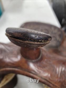 Tooled Leather 15 Simco Western Saddle a-x