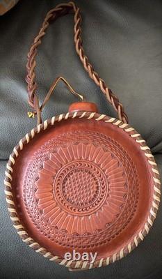 Tooled Leather Canteen by Master Saddle maker Garry McClintock, western, cowboy