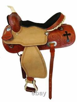 Tooled Leather Pleasure Trail Barrel Racing Used Western Saddle 15 Horse Tack