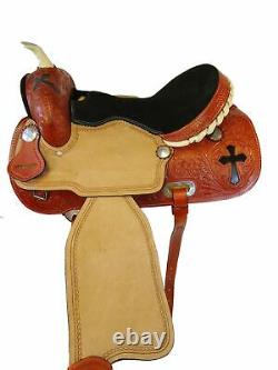 Tooled Leather Pleasure Trail Barrel Racing Used Western Saddle 15 Horse Tack