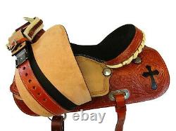 Tooled Leather Pleasure Trail Barrel Racing Used Western Saddle 15 Horse Tack