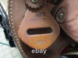 Tooled Leather Western Ranch Roping Horse Saddle 15,16,17 inches