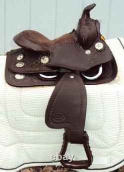 Tough One King Series Western Miniature 8 Child's Saddle- SILVER CONCHOS -GREAT