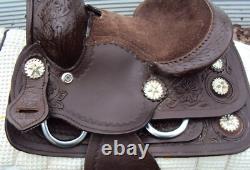 Tough One King Series Western Miniature 8 Child's Saddle- SILVER CONCHOS -GREAT