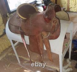 Traditional Brown Leather Pleasure Trail Western Horse Saddle