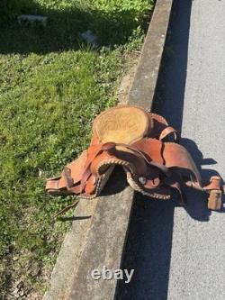 Traditional Brown Leather Pleasure/Trail Western Horse Saddle