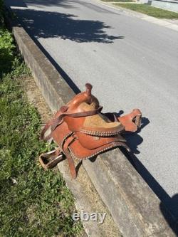 Traditional Brown Leather Pleasure/Trail Western Horse Saddle