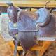 Traditional Tooled Buckstitch Leather Western Saddle, Brown 14 In For Horse