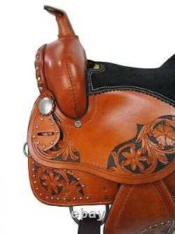 Trail Saddle Western Pleasure Tooled Leather Used Horse Tack Set 15 16 17 18