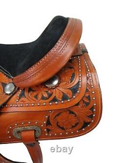 Trail Saddle Western Pleasure Tooled Leather Used Horse Tack Set 15 16 17 18