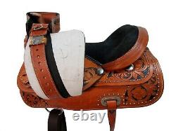 Trail Saddle Western Pleasure Tooled Leather Used Horse Tack Set 15 16 17 18