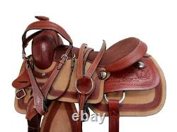 Trail Saddle Western Pro Pleasure Tooled Leather Used Horse Tack Set 15 16 17 18