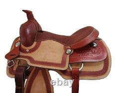 Trail Saddle Western Pro Pleasure Tooled Leather Used Horse Tack Set 15 16 17 18