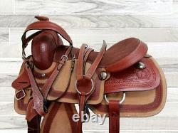 Trail Saddle Western Pro Pleasure Tooled Leather Used Horse Tack Set 15 16 17 18