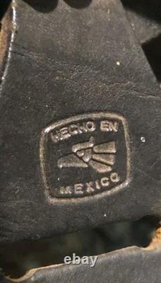 Training Saddle 10 Inch Black Tooled Leather Work Design Mexico Beautiful Vtg