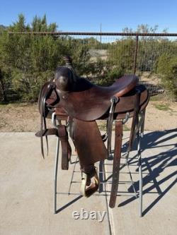Trent Ward Ranch cutter Western Saddle 15.5 Seat Great Condition- Used