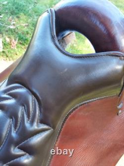 Tucker Endurance Brown Leather Western Saddle 17 Seat Medium Tree USA Made NICE