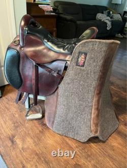 Tucker Saddlery Pleasure Trail Riding Western Saddle 17in Brown Leather Wool