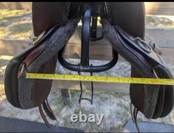 Tucker Saddlery Pleasure Trail Riding Western Saddle 17in Brown Leather Wool